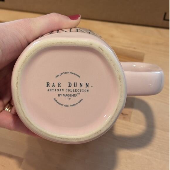 Rae Dunn Magenta Hunny Bunny Pastel Pink Ceramic Coffee Tea Mug Bunny Ears Lid - Picture 3 of 10